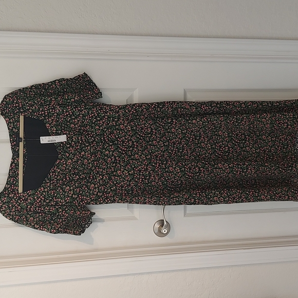 J.Crew Smocked Short Sleeve Floral Midi Dress 10 - Picture 2 of 11
